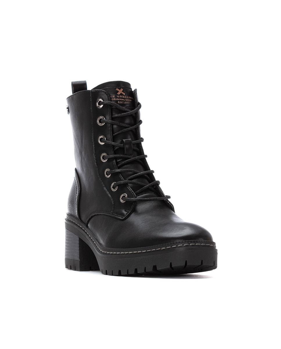 Botins Militar com Salto Largo Preto-3