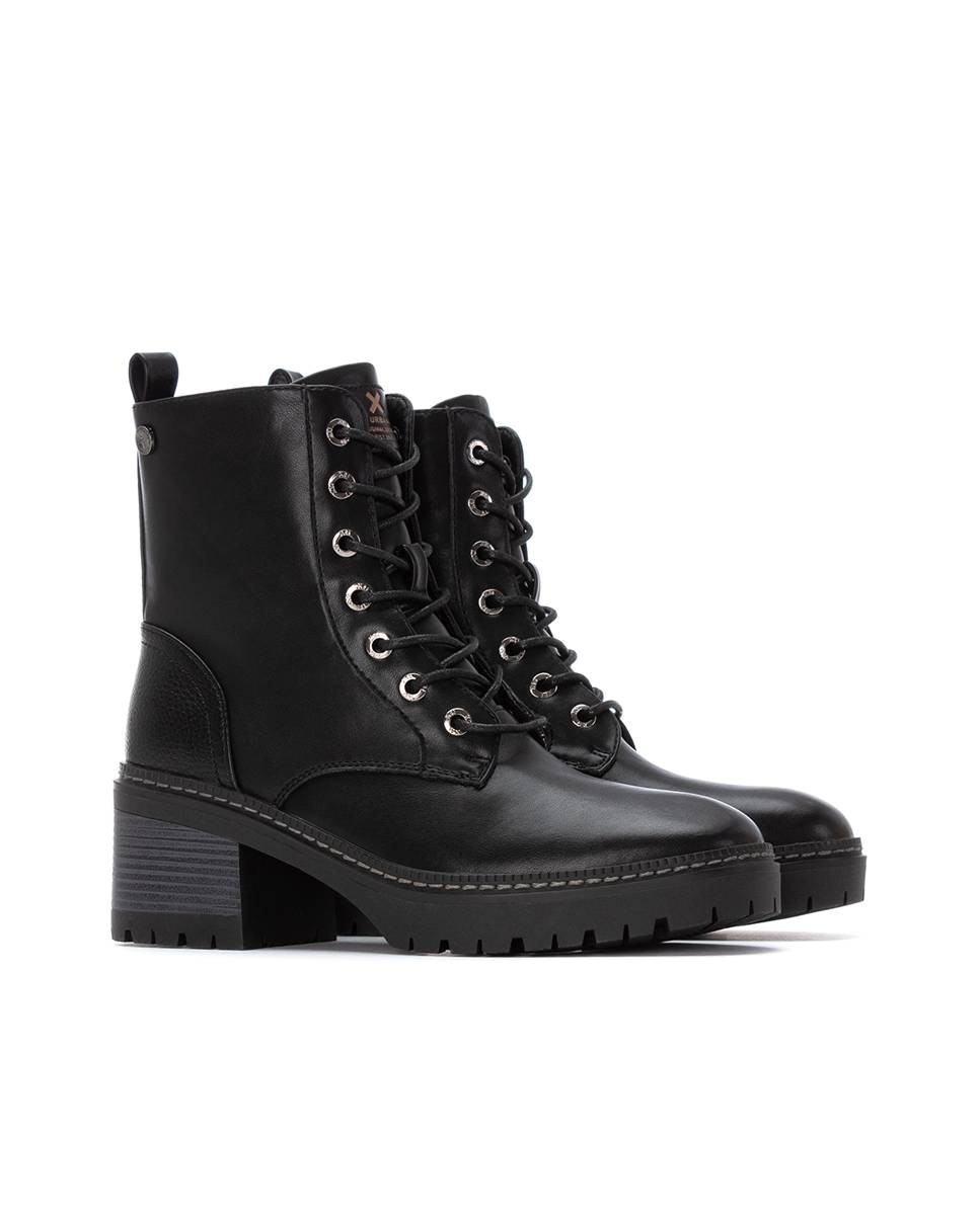 Botins Militar com Salto Largo Preto-5