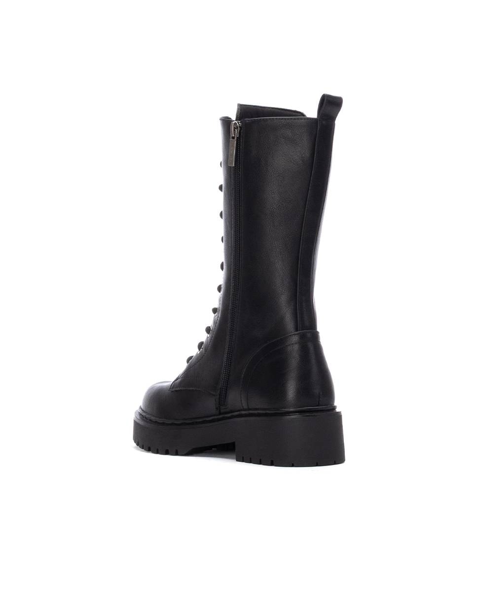 Botas com Fecho Zip Lateral e Sola de Borracha Preto-4