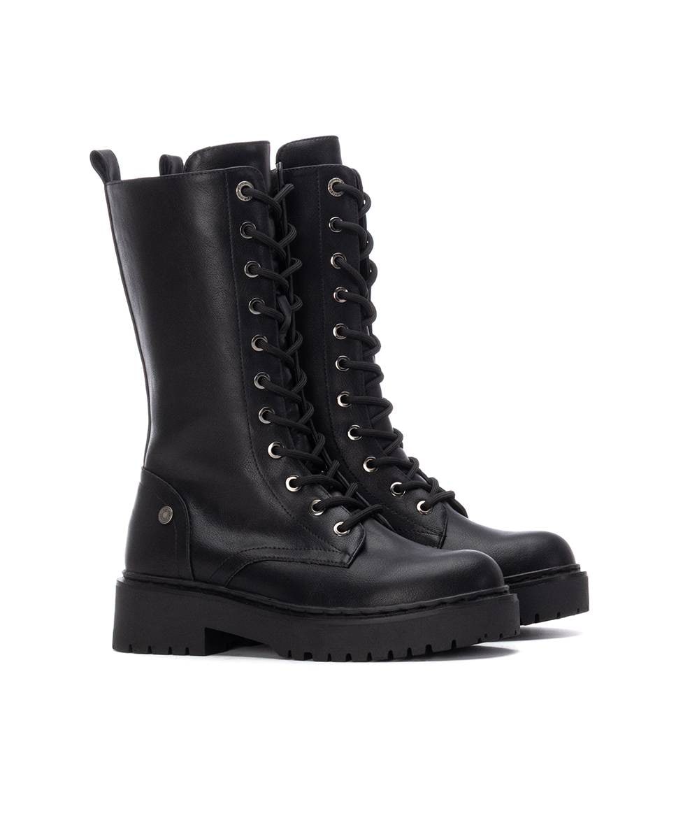 Botas com Fecho Zip Lateral e Sola de Borracha Preto-5