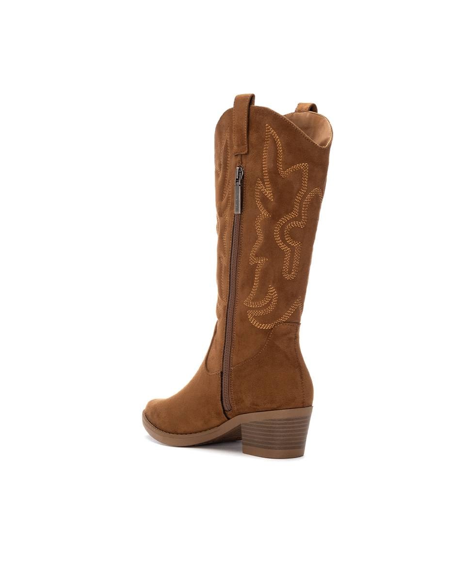 Bota Cowboy com Fecho Zip Camel-4