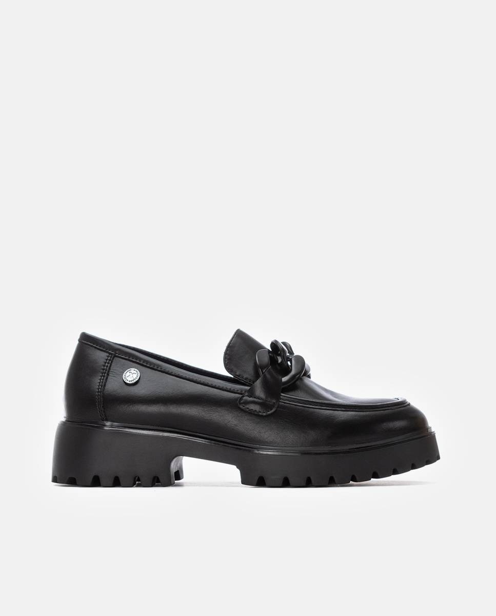 Mocassins com Fivela Preto-1
