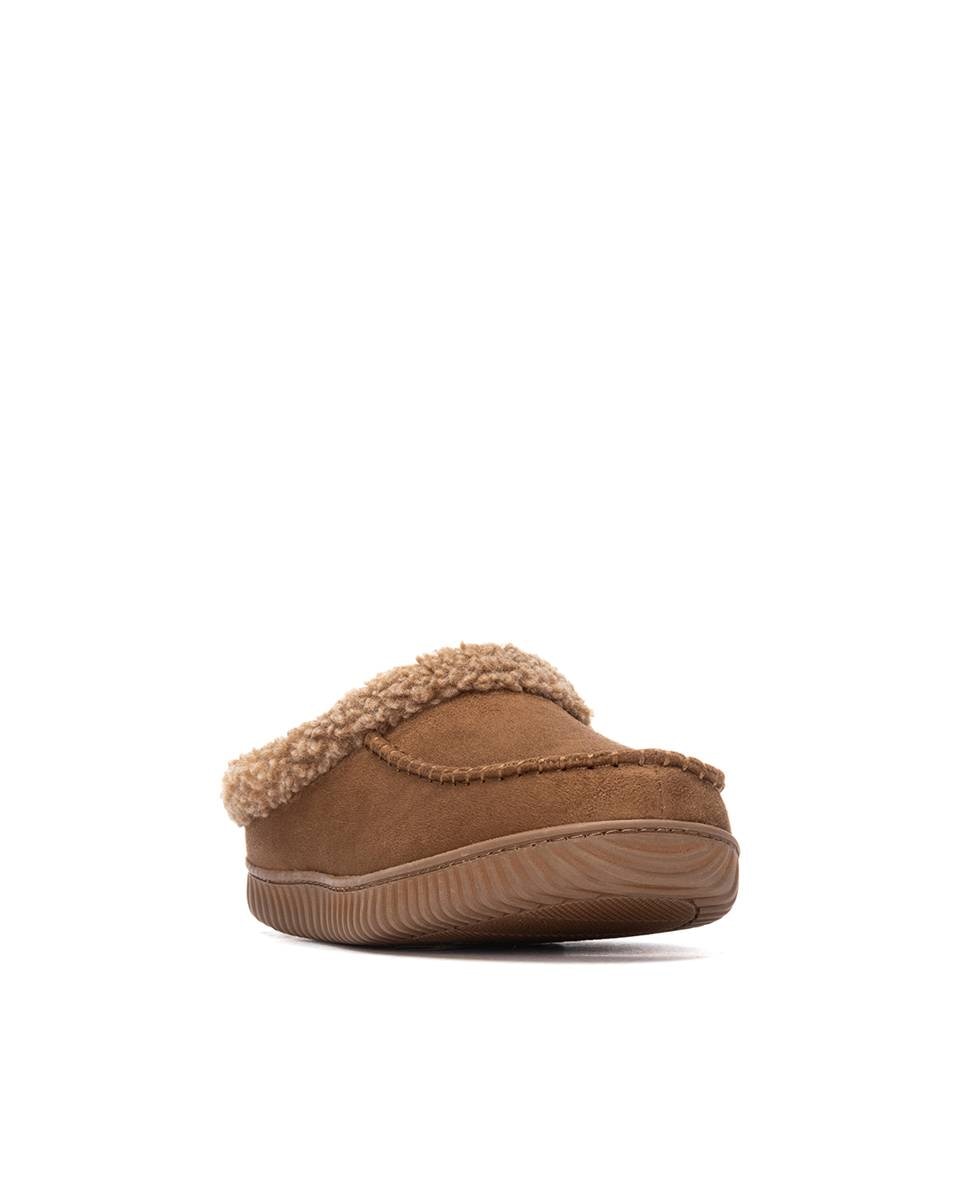 Pantufas Abertas com Sola de Borracha Castanho-claro-2