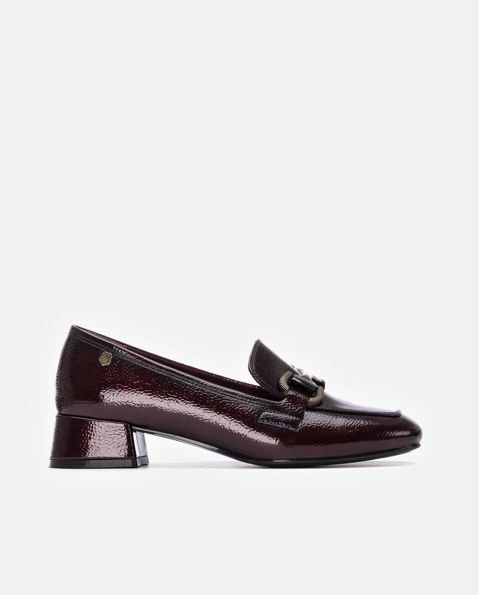 Mocassins Rasos com Fivela Decorativa Bordeaux-1