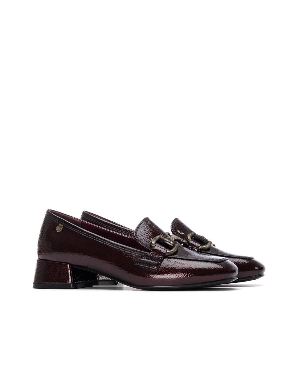 Mocassins Rasos com Fivela Decorativa Bordeaux-5