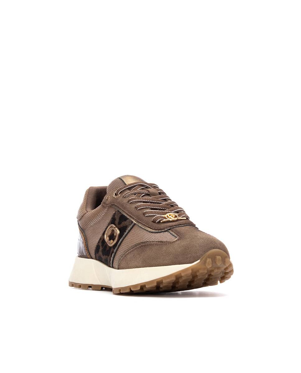 Sapatilhas Desportivas com Atacadores e Sola de Borracha Castanho-3
