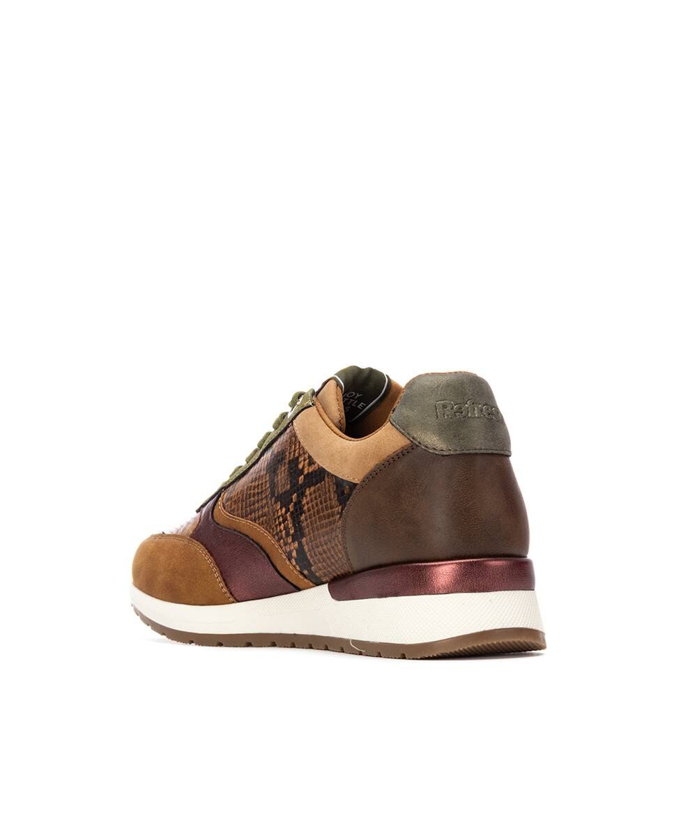 Sapatilhas Desportivas com Atacadores e Fecho Zip Lateral Camel-4