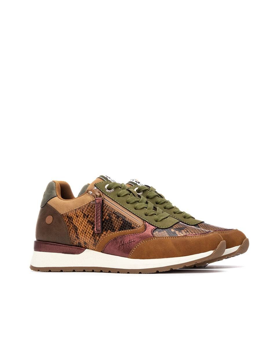 Sapatilhas Desportivas com Atacadores e Fecho Zip Lateral Camel-5