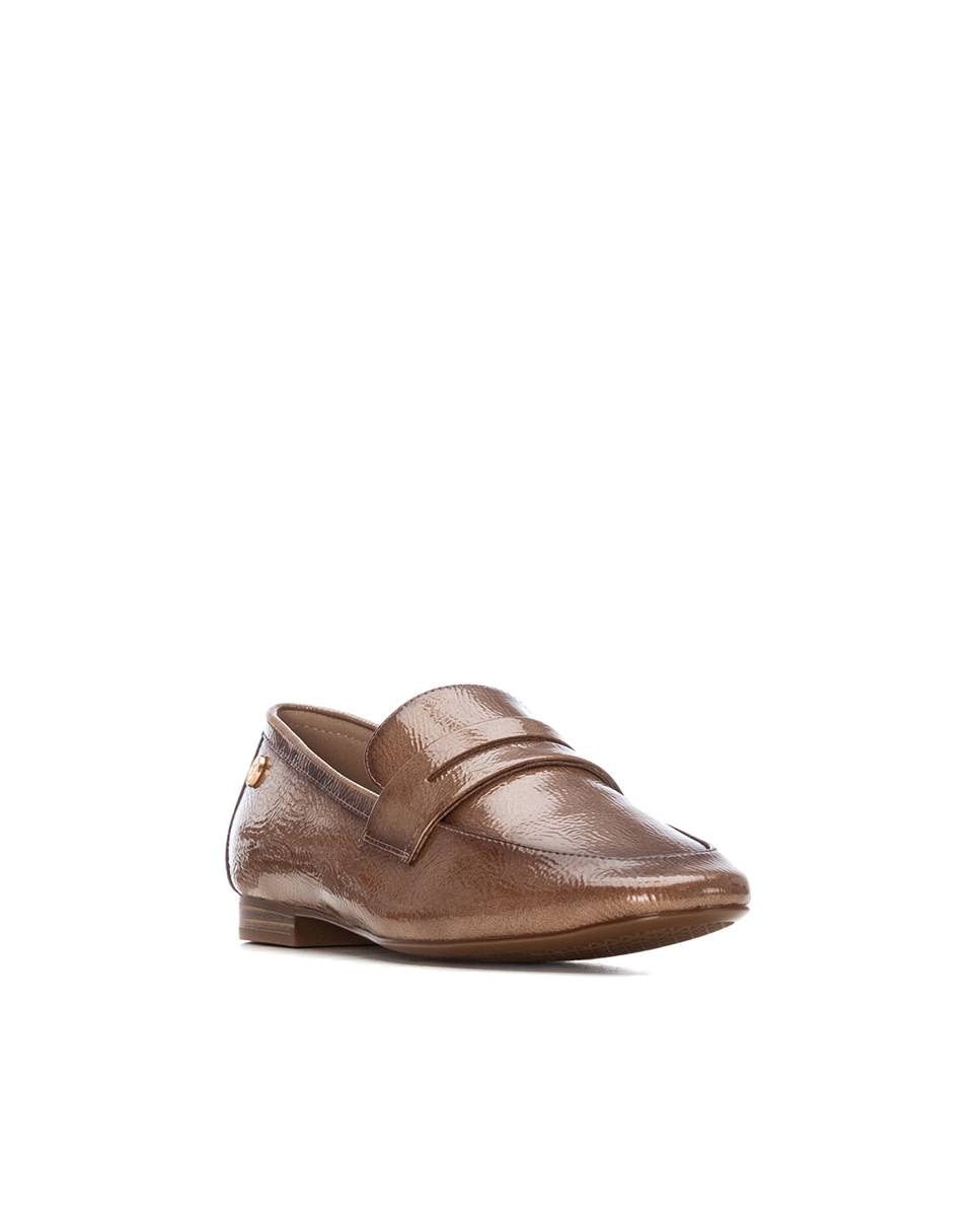 Mocassins de Verniz com Biqueira Pontiaguda Bege-3