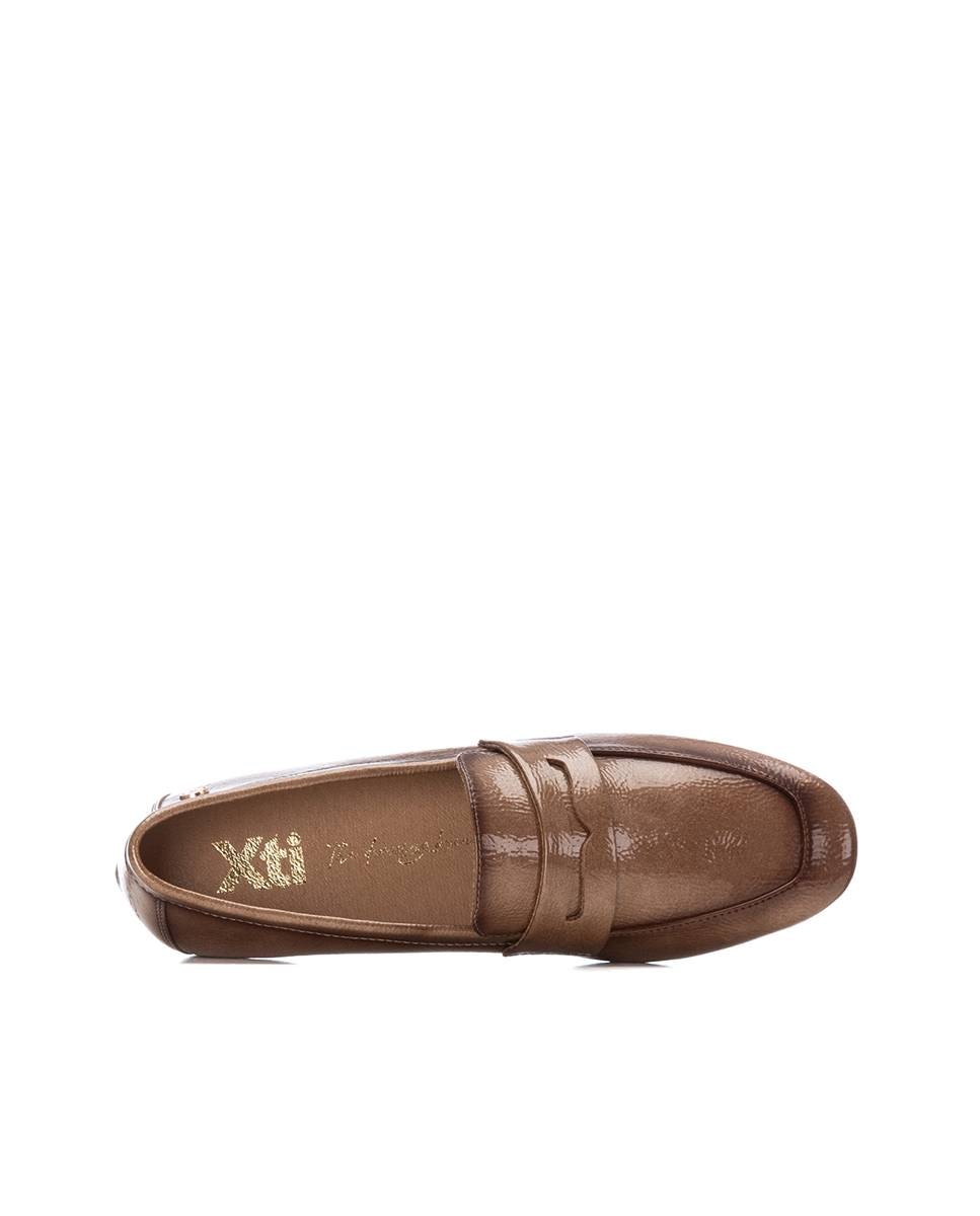 Mocassins de Verniz com Biqueira Pontiaguda Bege-6