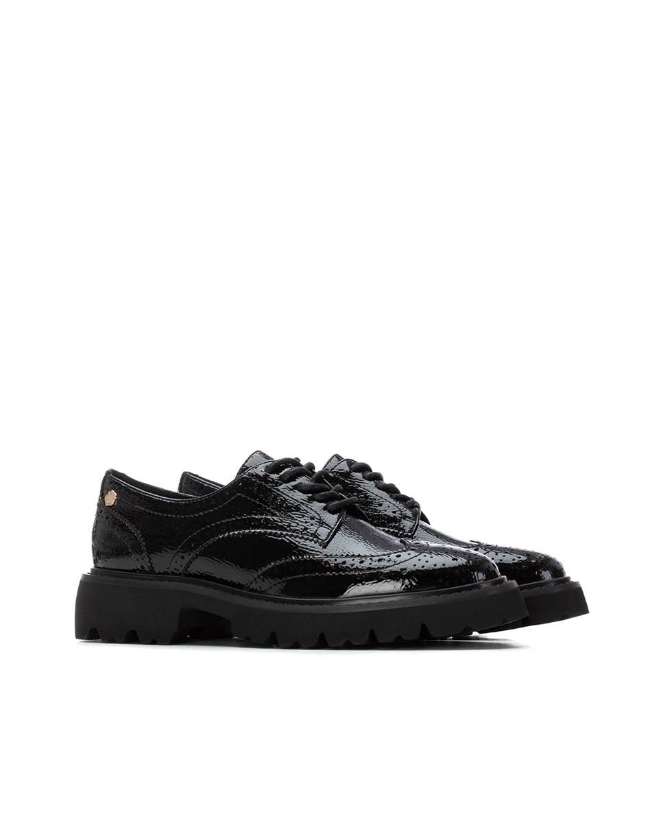 Sapatos de Cordões Rasos Preto-5