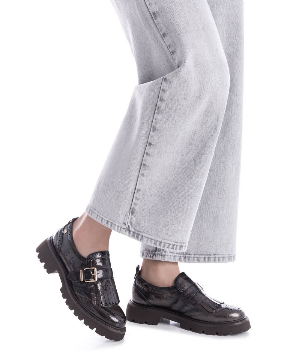 Mocassins com Fivela Cinzento-2