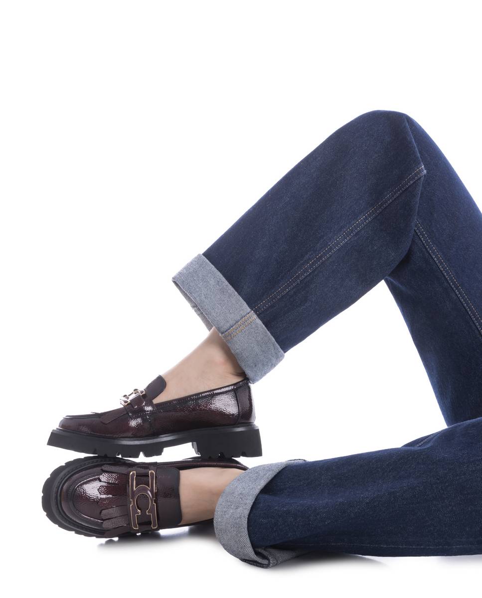 Mocassins de Pele Bordeaux-2