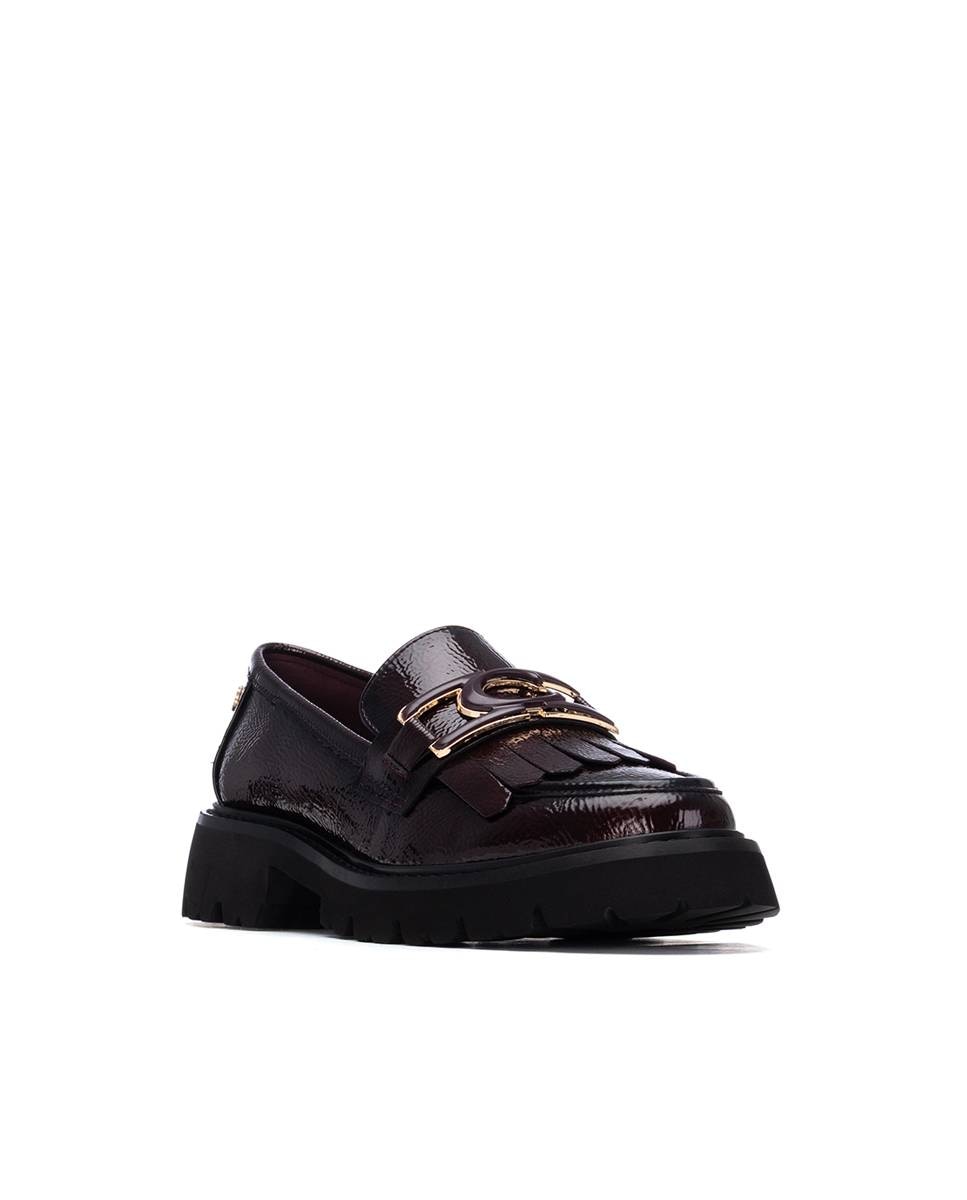 Mocassins de Pele Bordeaux-3