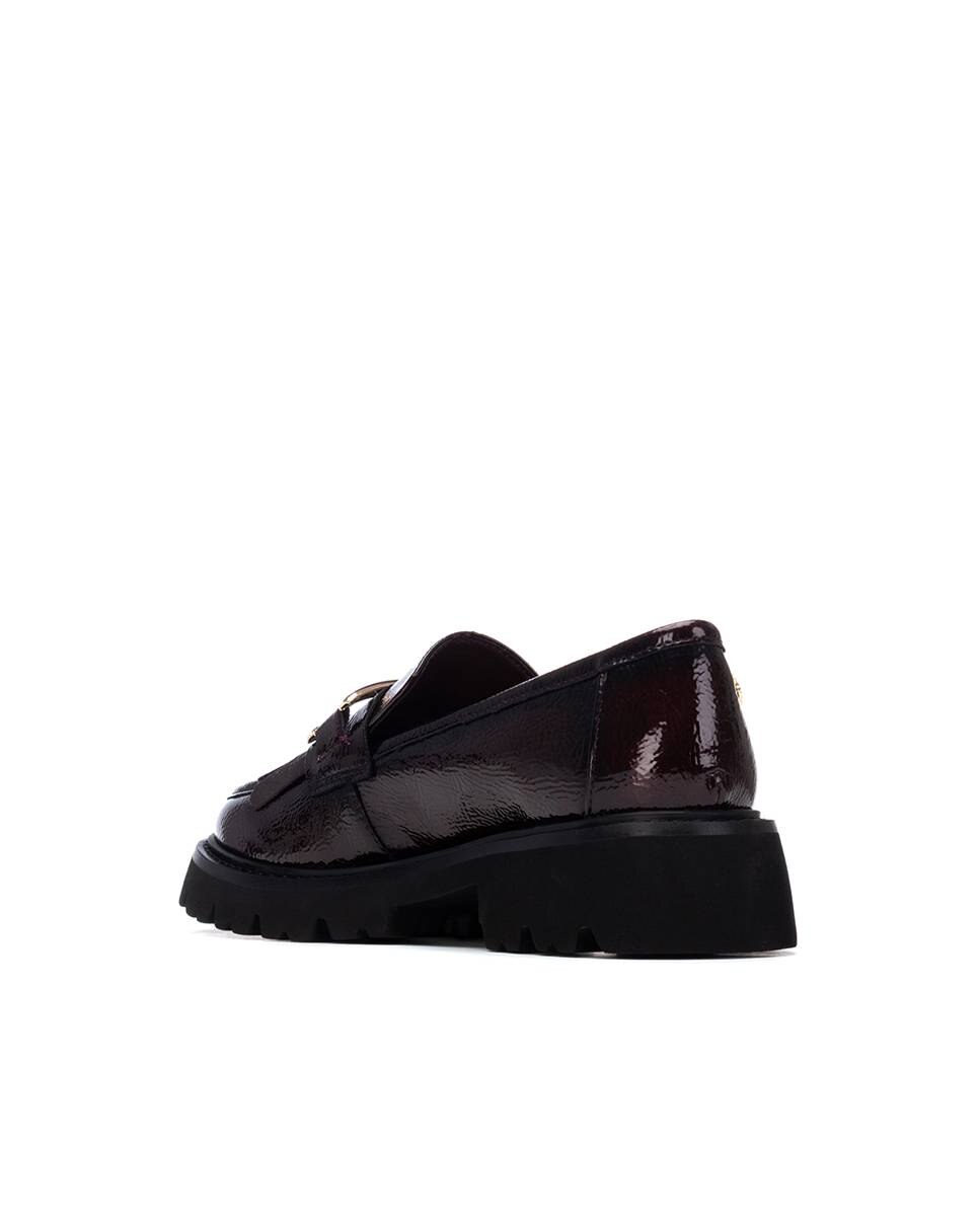 Mocassins de Pele Bordeaux-4