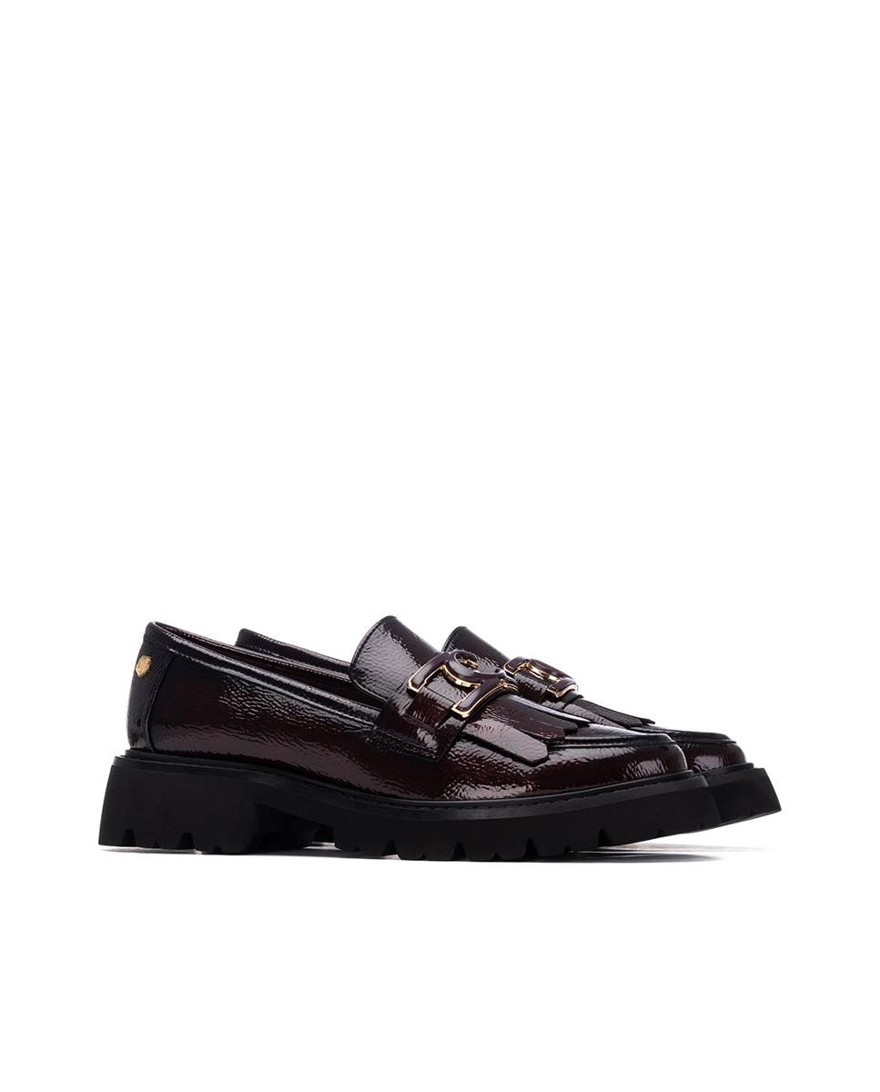 Mocassins de Pele Bordeaux-5