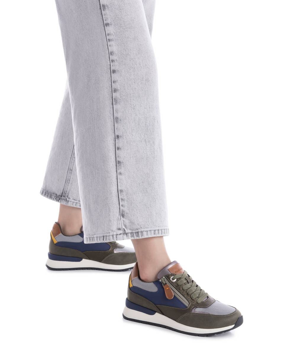 Sapatilhas Desportivas com Fecho Zip Lateral Caqui-2
