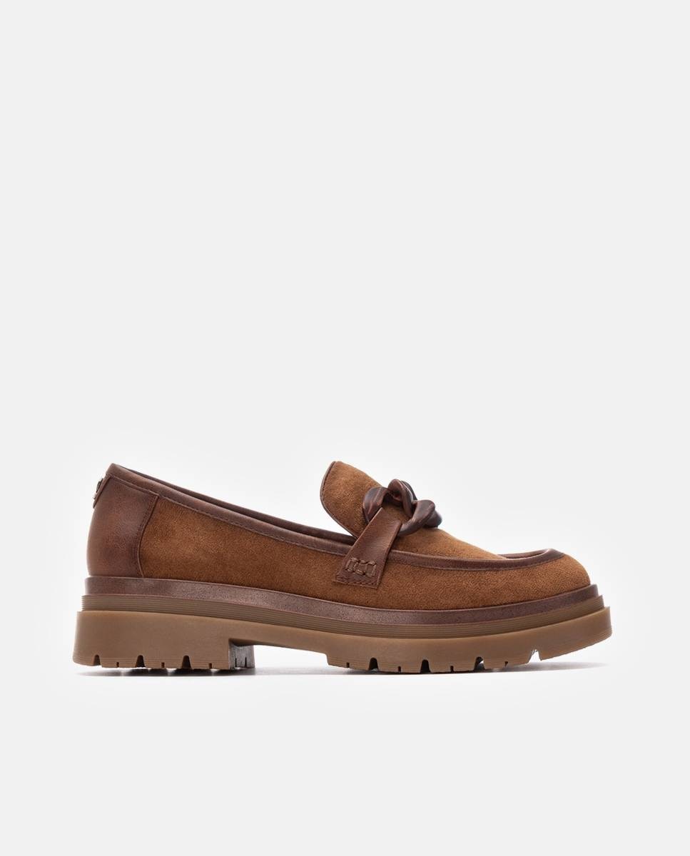 Mocassins Rasos Camel-1
