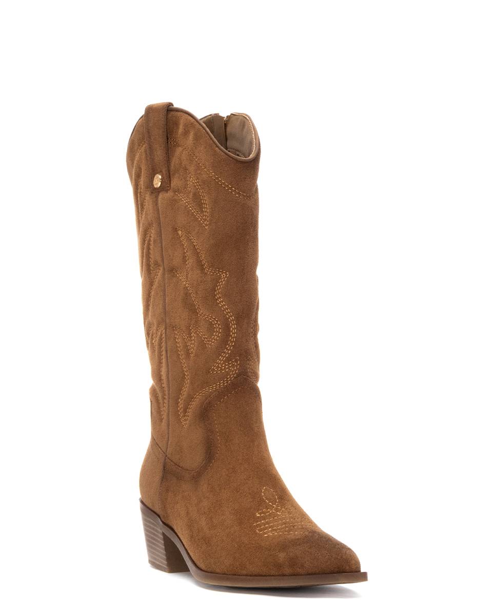 Botas Cowboy de Camurcina Camel-3