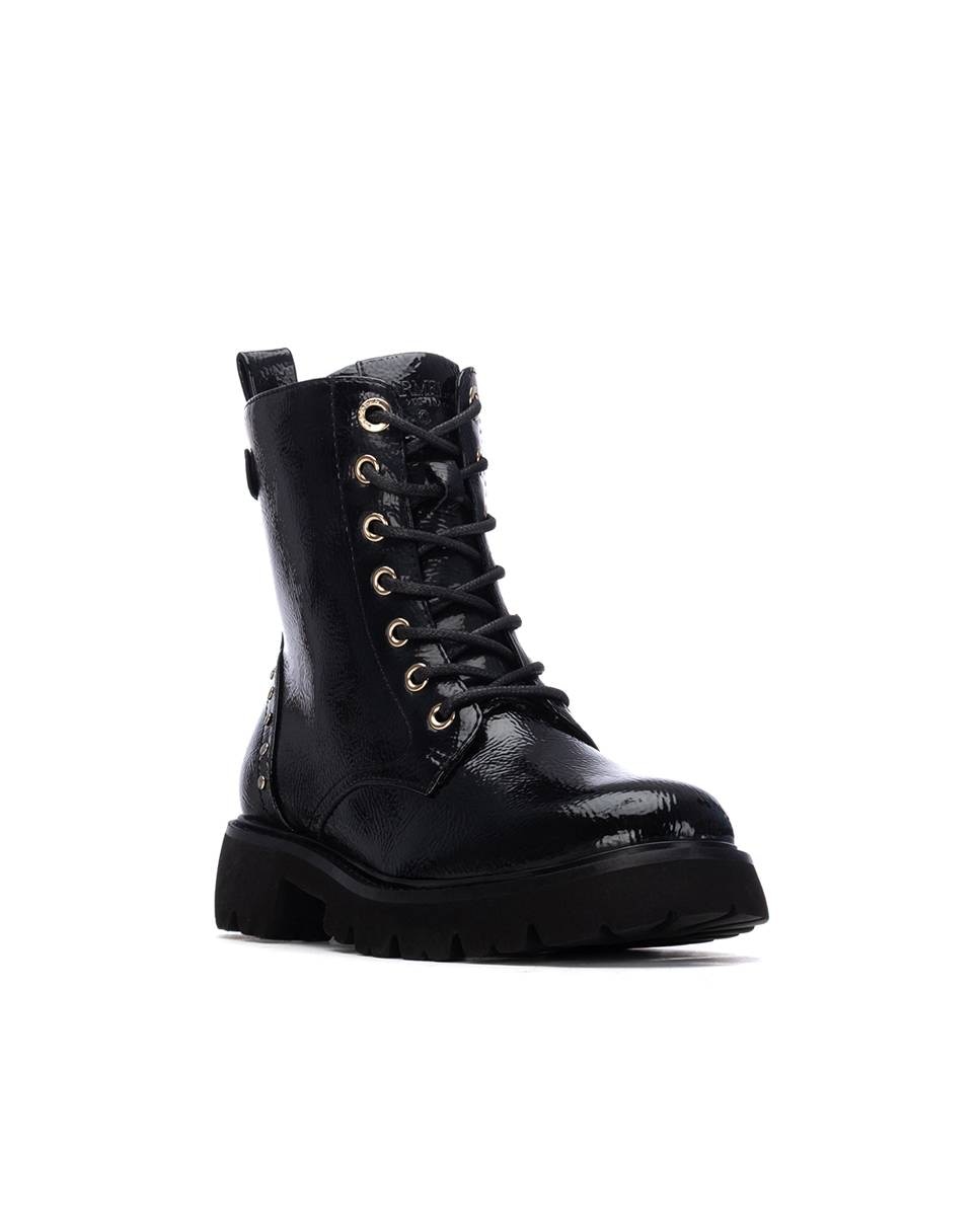 Botins Básicos com Fecho Zip Preto-3