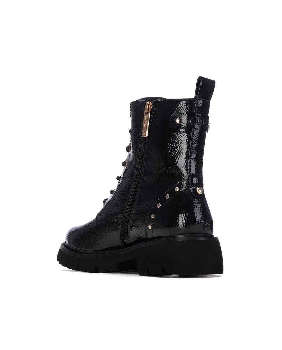 Botins Básicos com Fecho Zip Preto-4