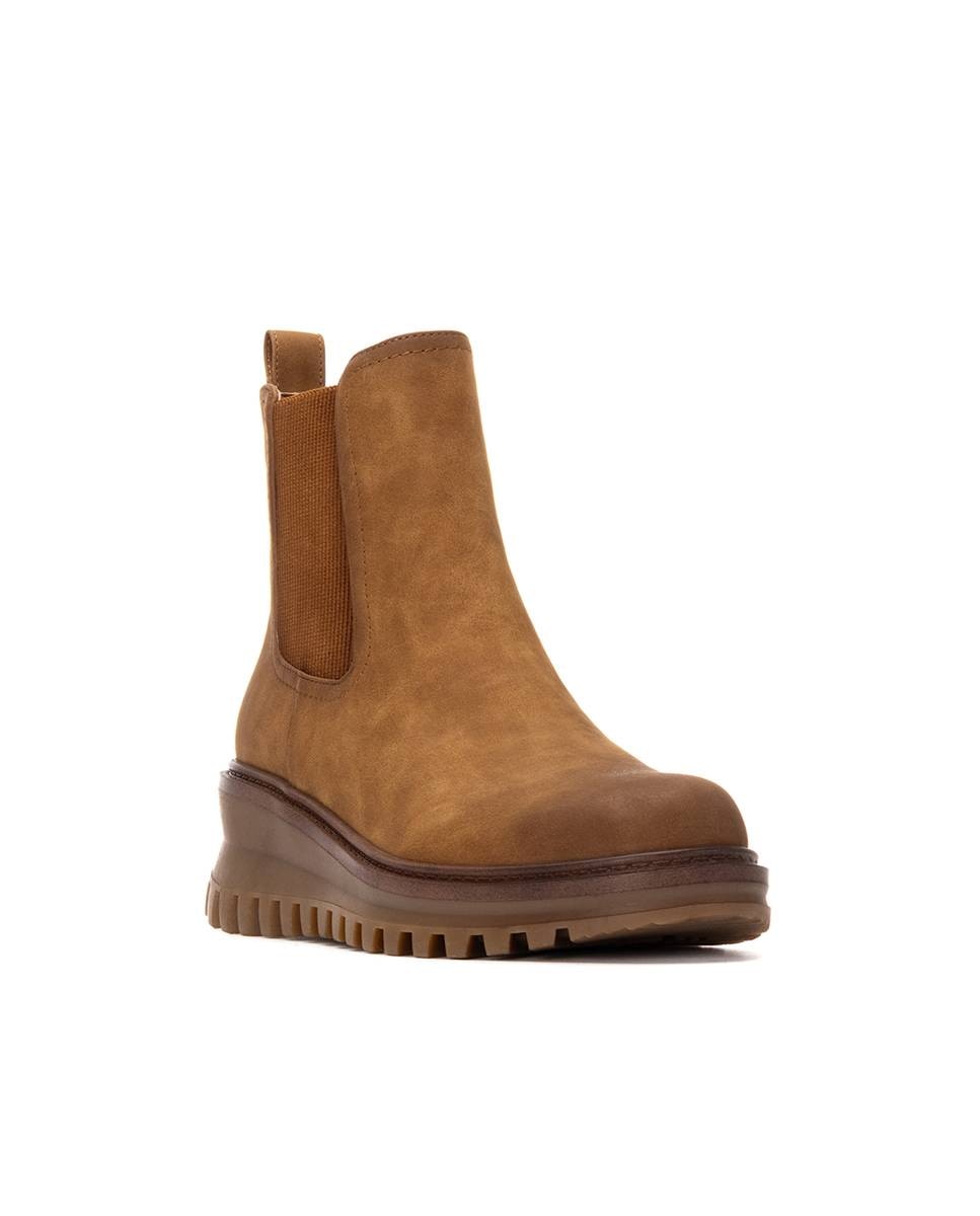 Botins com Fecho Zip Camel-2