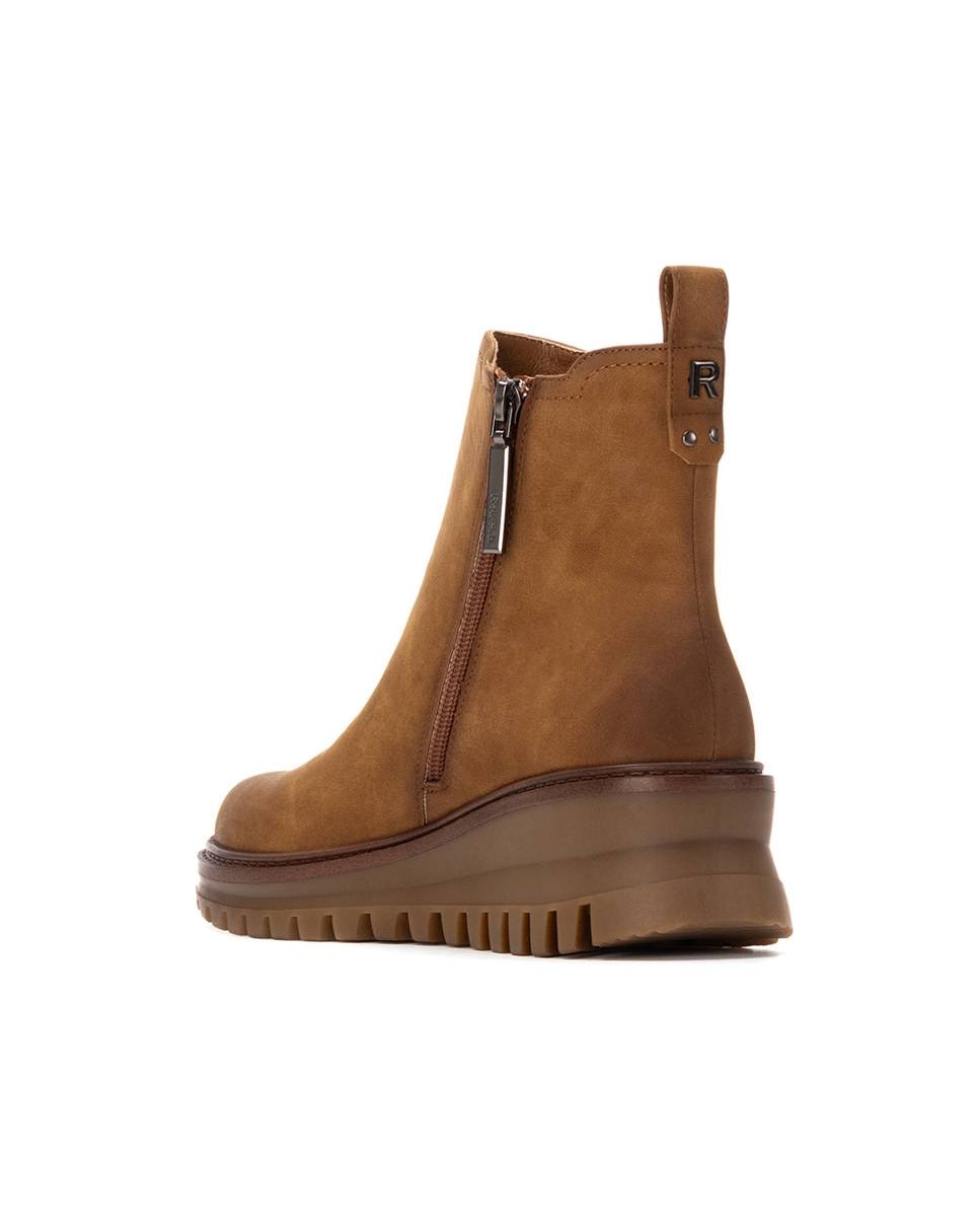 Botins com Fecho Zip Camel-3