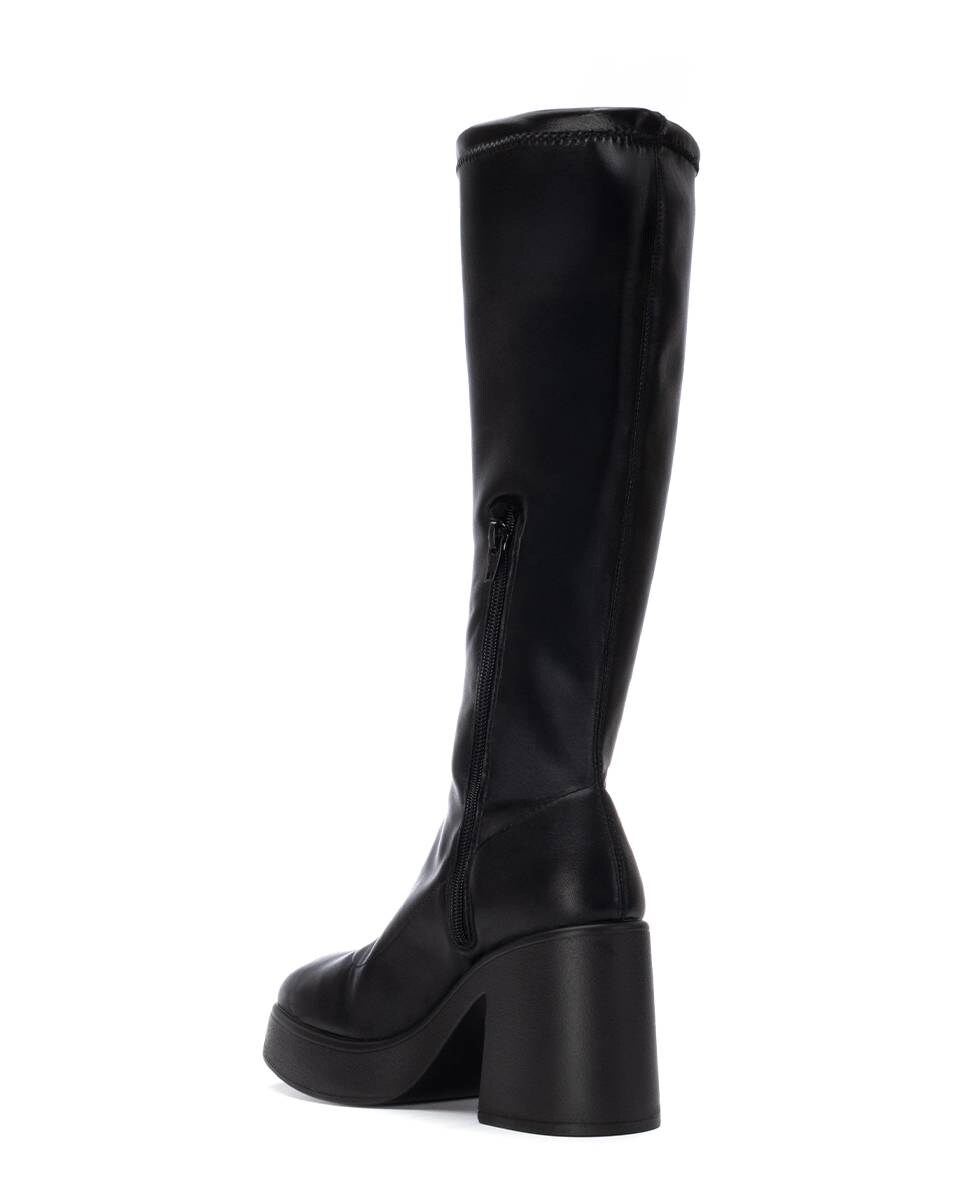 Botas Mosqueteiras com Fecho Zip Lateral Preto-4