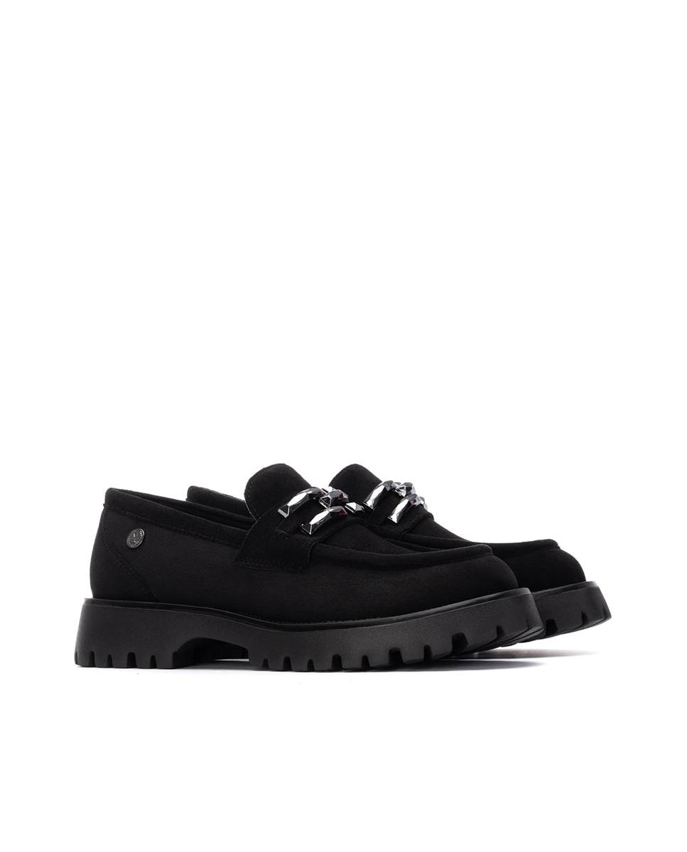 Mocassins com Fivela de Camurcina Preto-5