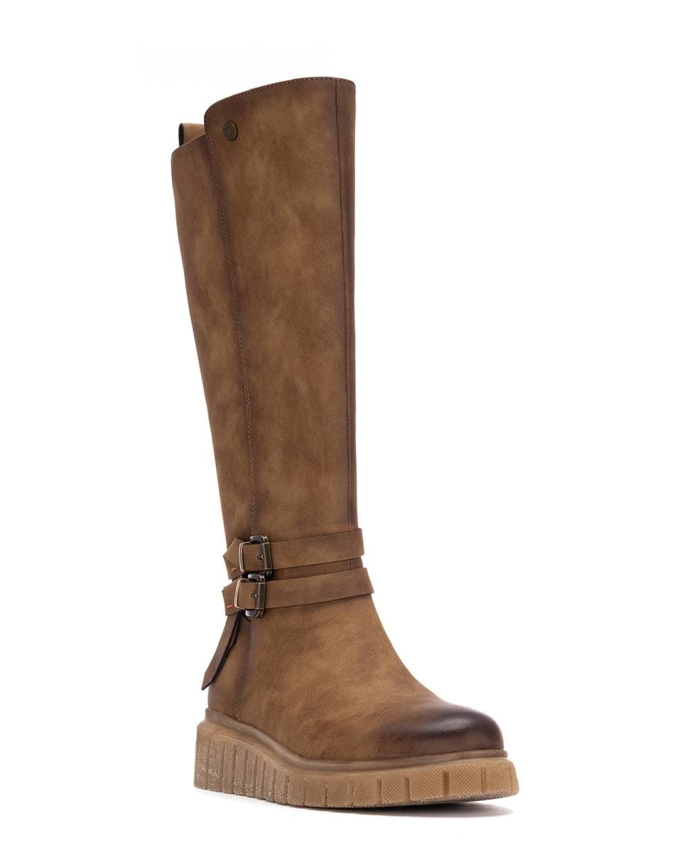 Botas com Fecho Zip Camel-3