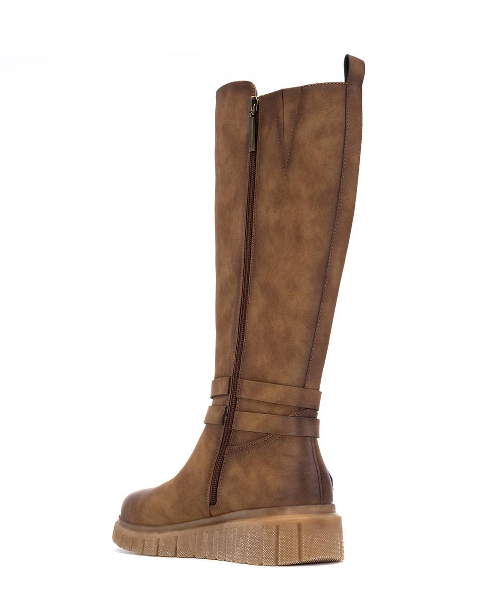 Botas com Fecho Zip Camel-4