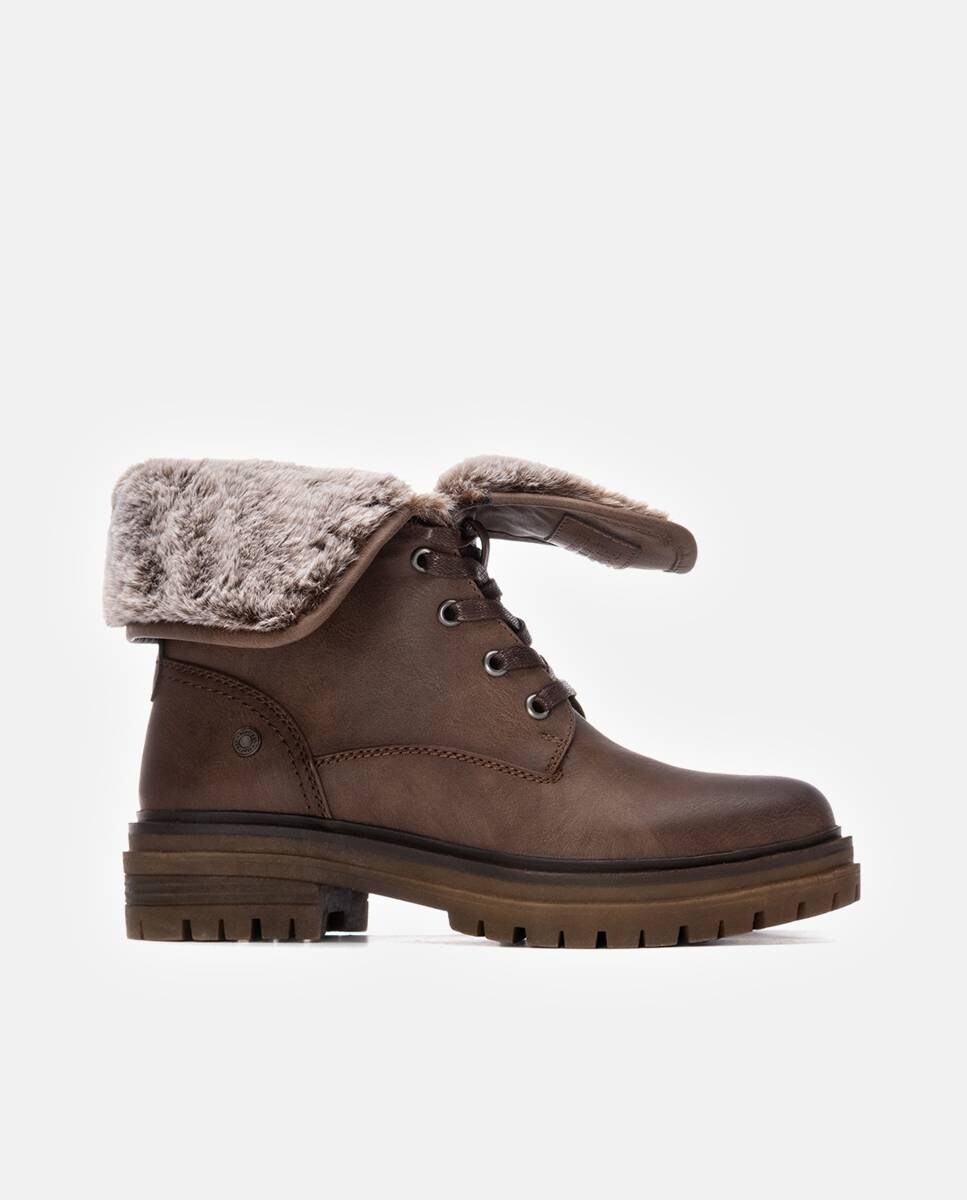 Botins com Atacadores e Pelo Interior Castanho-1