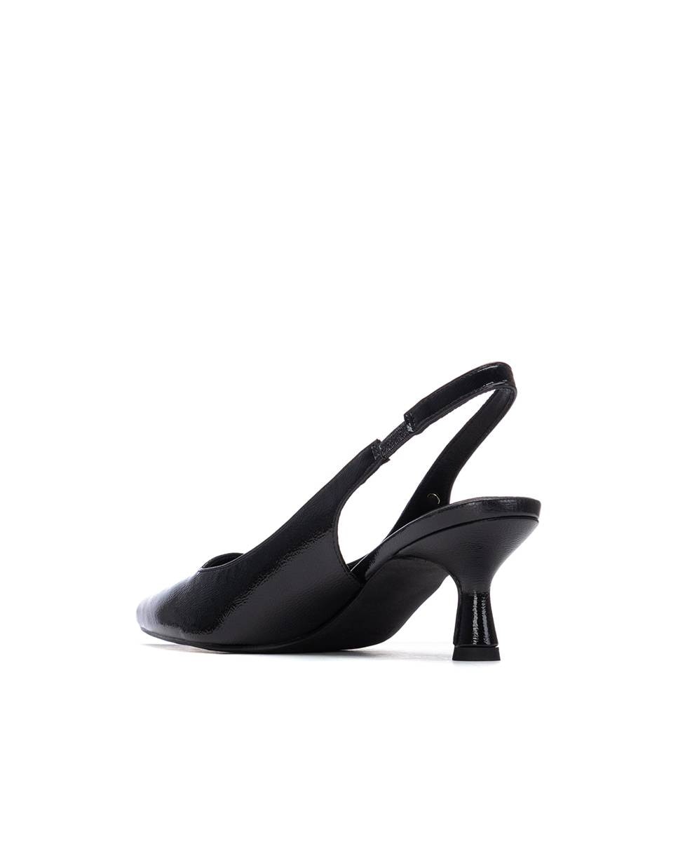 Sapatos de Salto com Tacão Fixo Preto-3