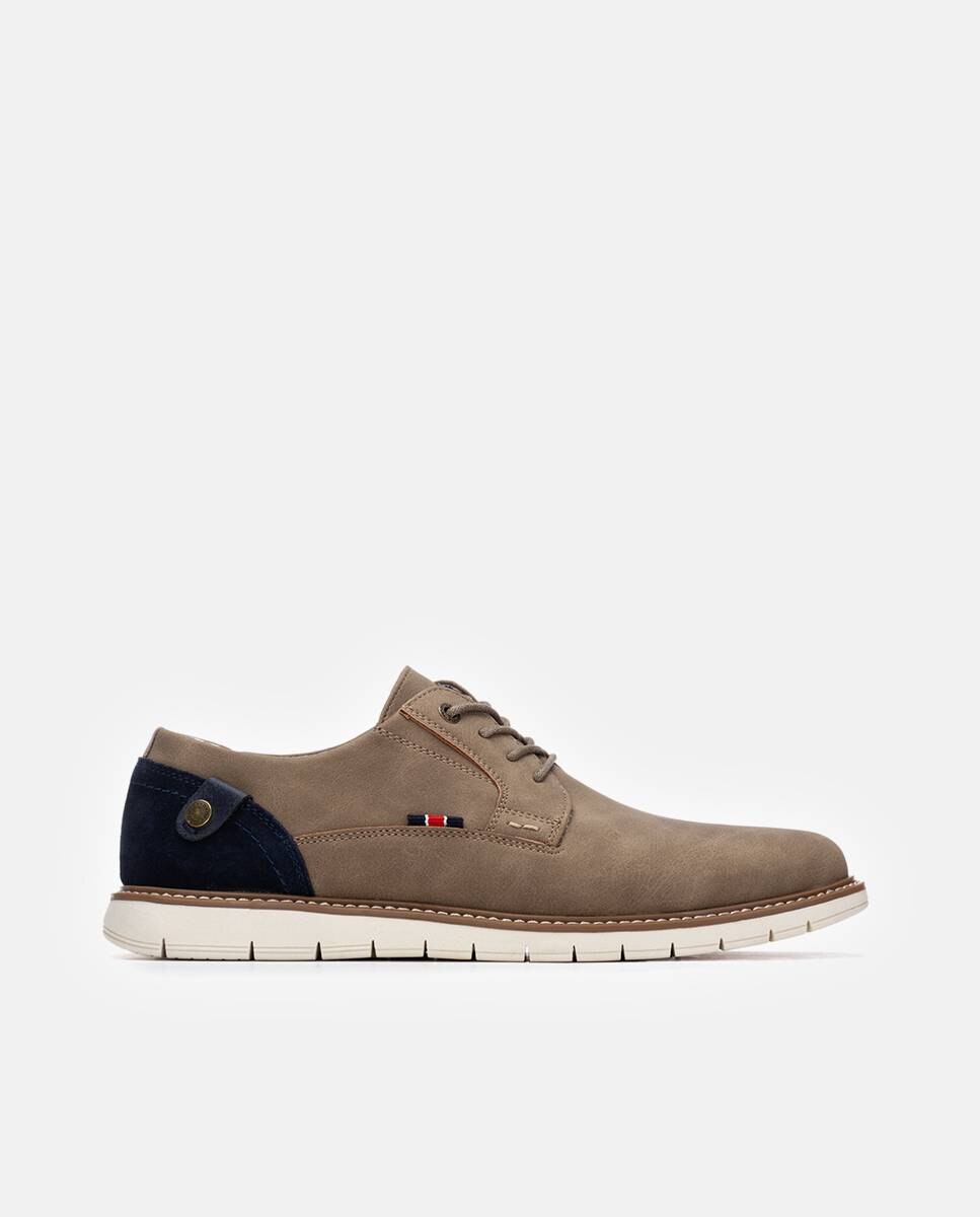 Sapatos com Atacadores com Sola de Borracha Castanho-claro-1