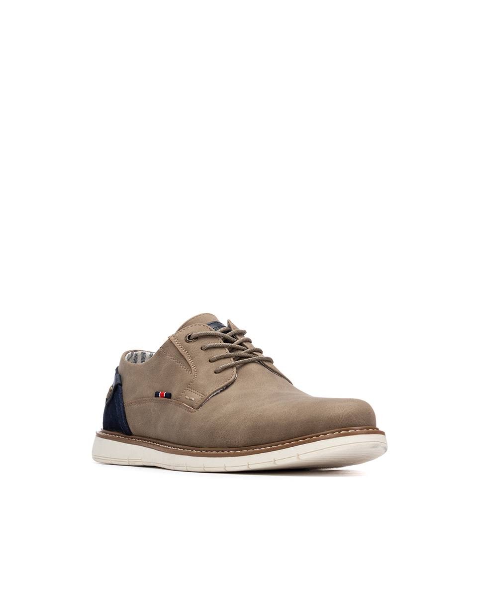 Sapatos com Atacadores com Sola de Borracha Castanho-claro-2