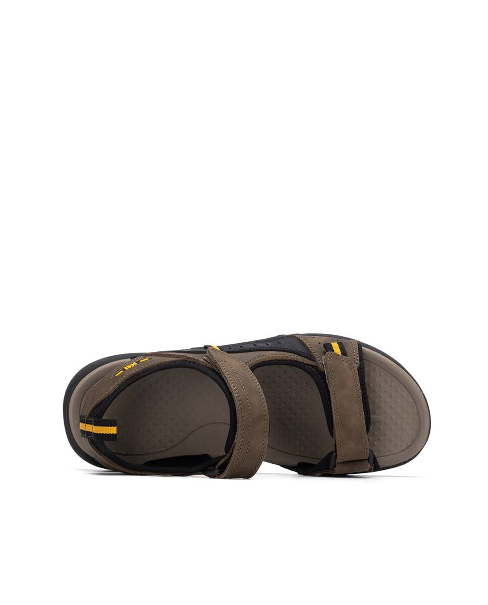 Sandálias de Pele com Velcro Castanho-5