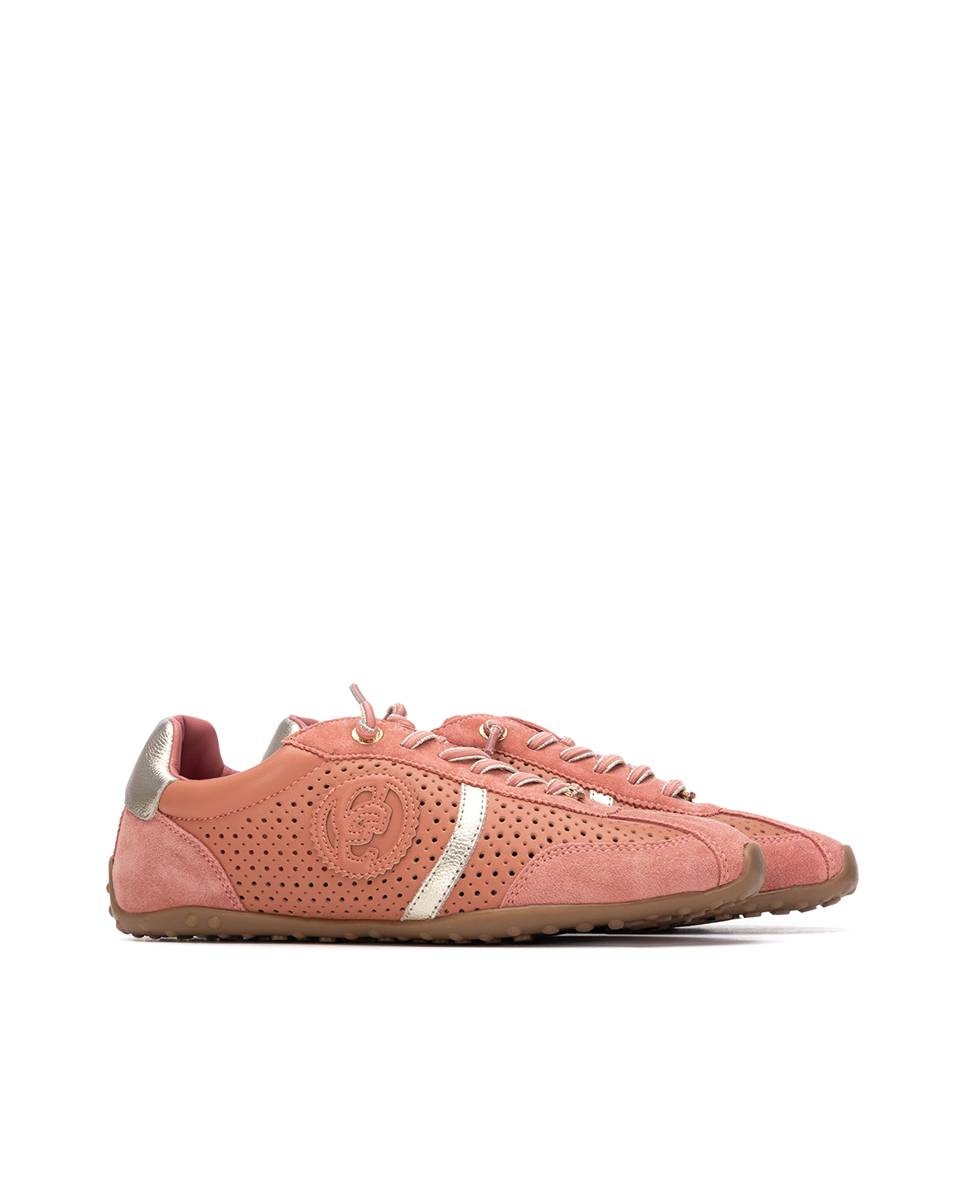 Sapatilhas Básicas de Pele com Atacadores Coral-4