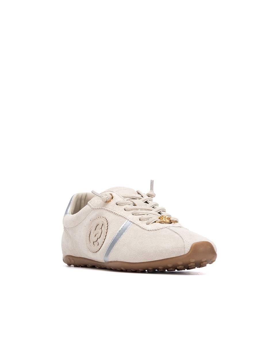 Sapatilhas Básicas de Pele com Atacadores Branco-3