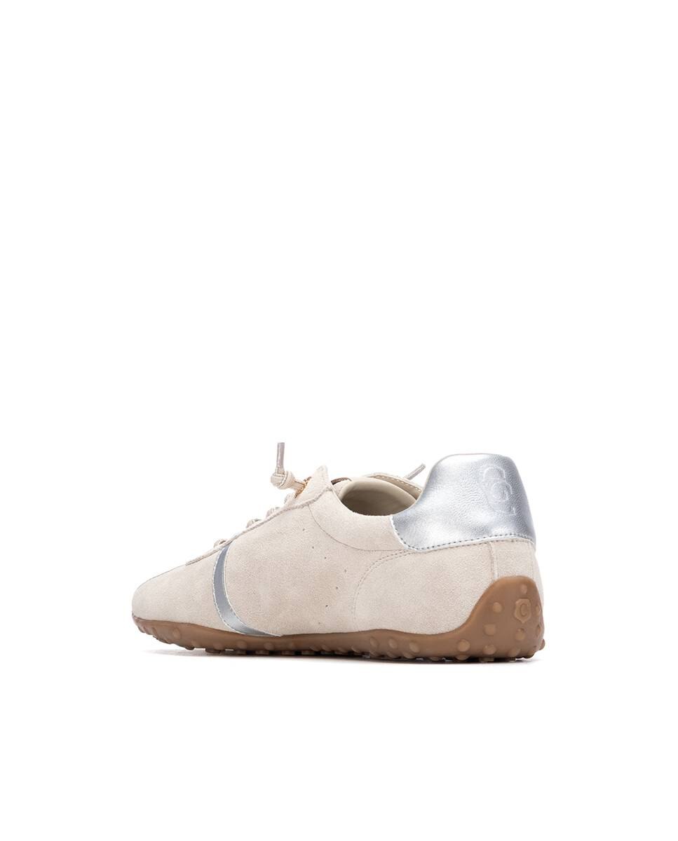Sapatilhas Básicas de Pele com Atacadores Branco-4