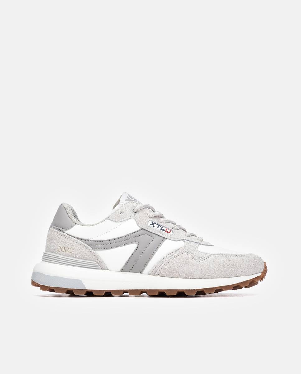 Sapatilhas Básicas com Atacadores Cinzento / Branco-1