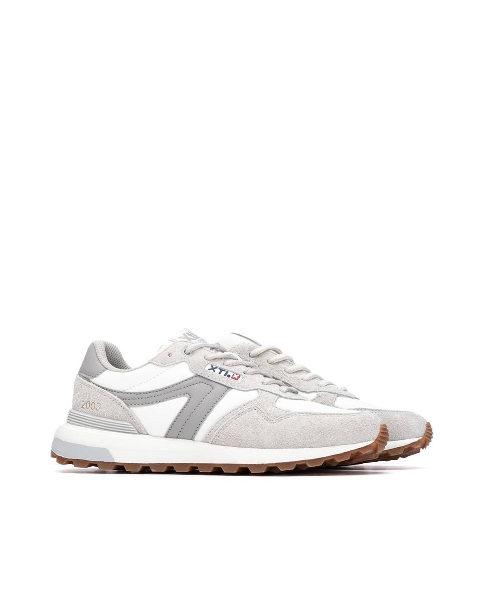 Sapatilhas Básicas com Atacadores Cinzento / Branco-4