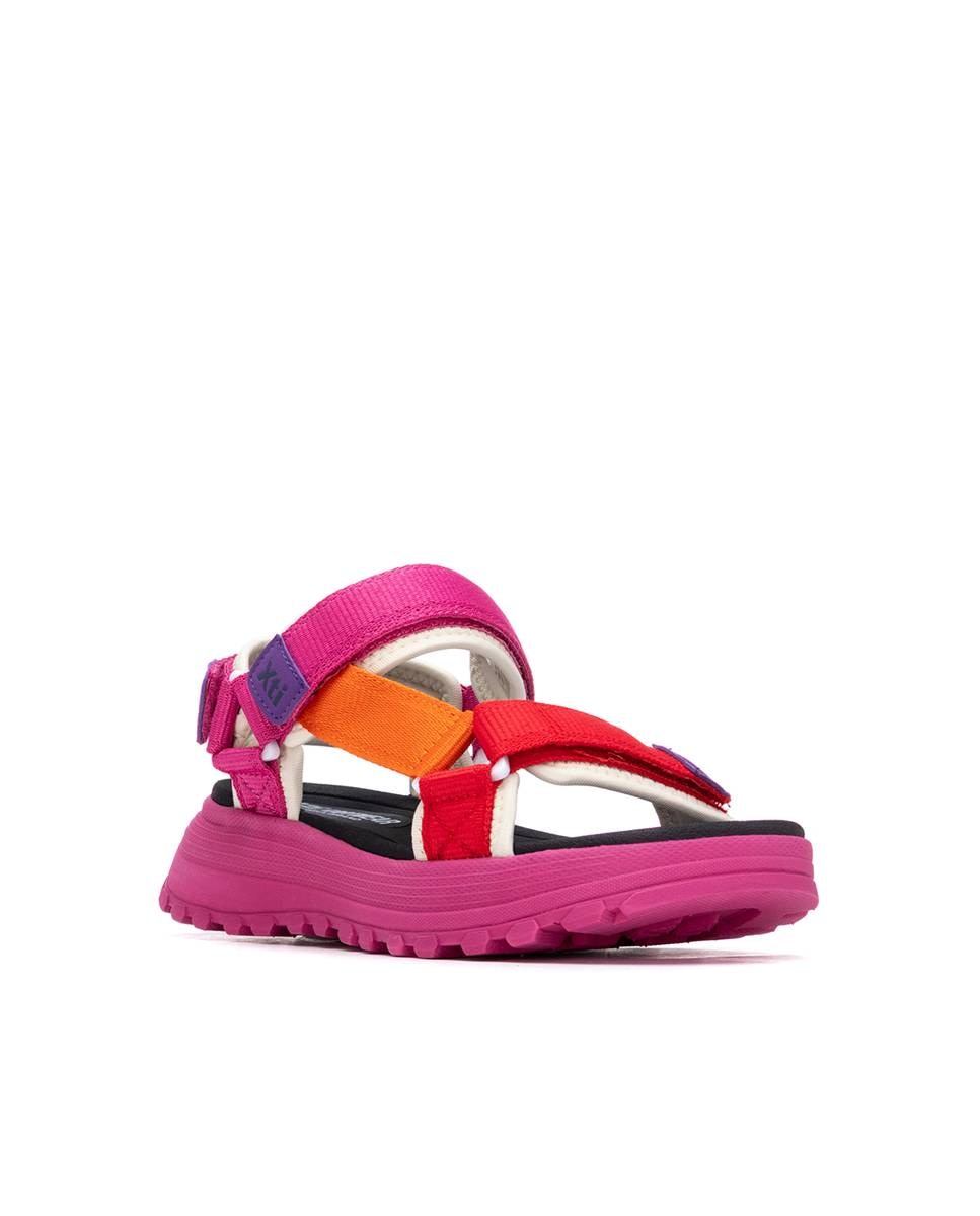 Sandálias Rasas com Velcro Nude-2