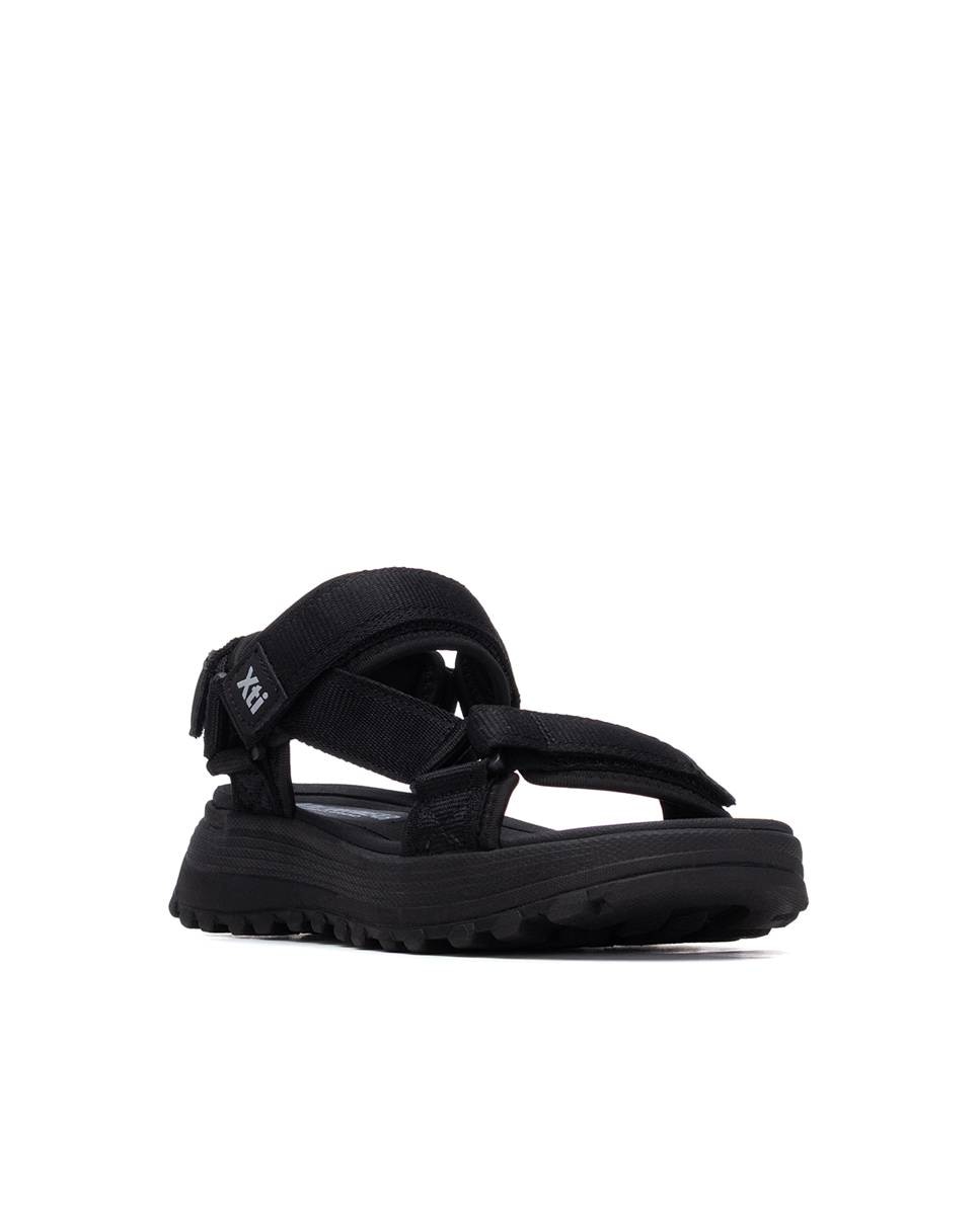 Sandálias Rasas com Velcro Preto-2