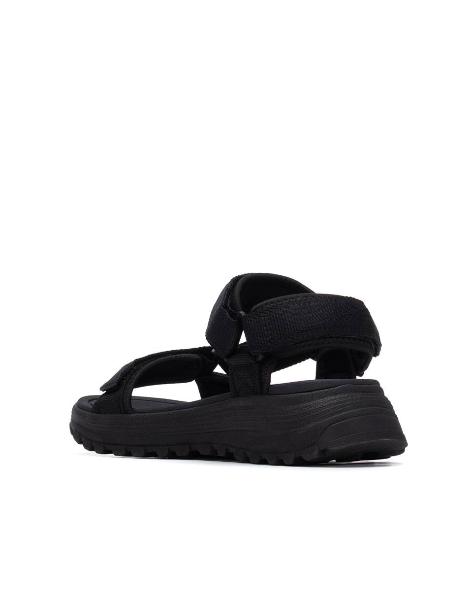 Sandálias Rasas com Velcro Preto-3