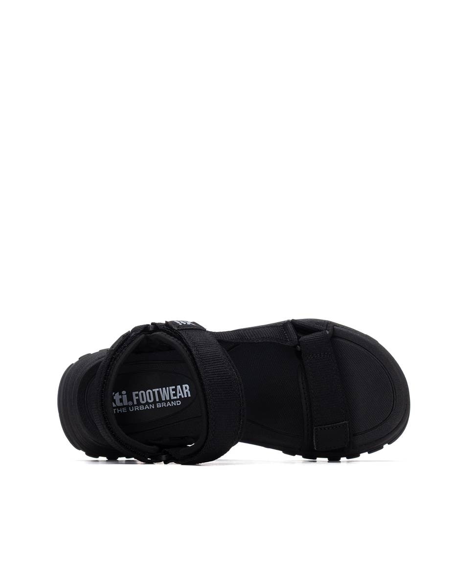 Sandálias Rasas com Velcro Preto-5