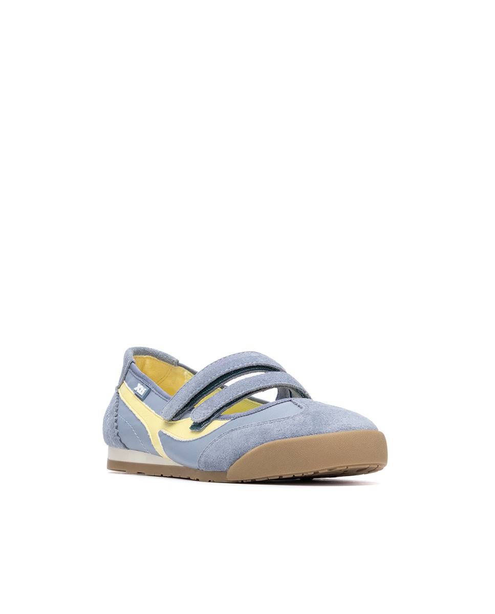 Sabrinas Desportivas Rasas com Velcro Azul-3