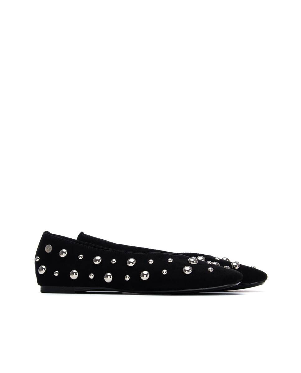Bailarinas Rasas com Tachas Preto-4
