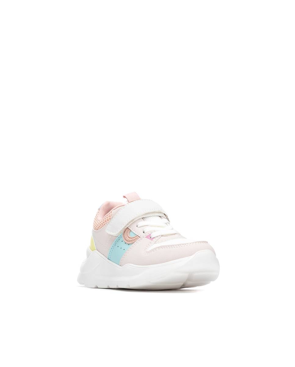Sapatilhas Desportivas Infantil com Atacadores e Sola de Borracha Bege/Rosa-2