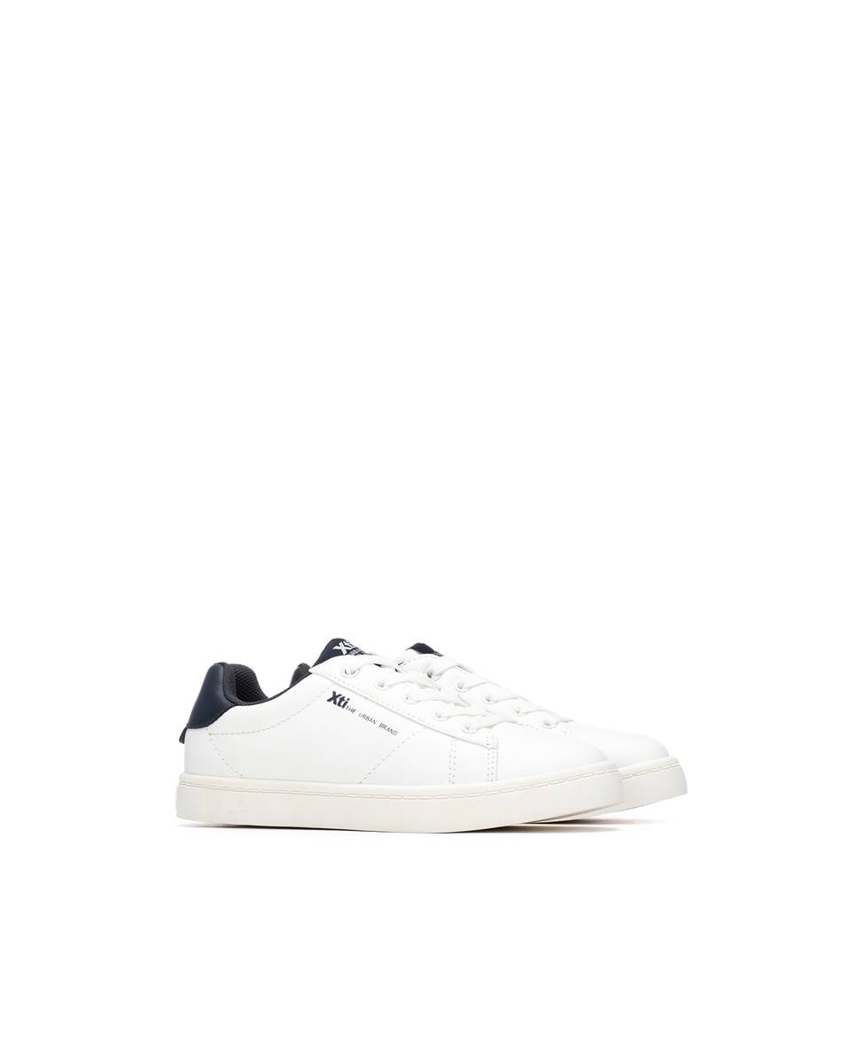 Sapatilhas de Lona Infantil com Atacadores Branco-4