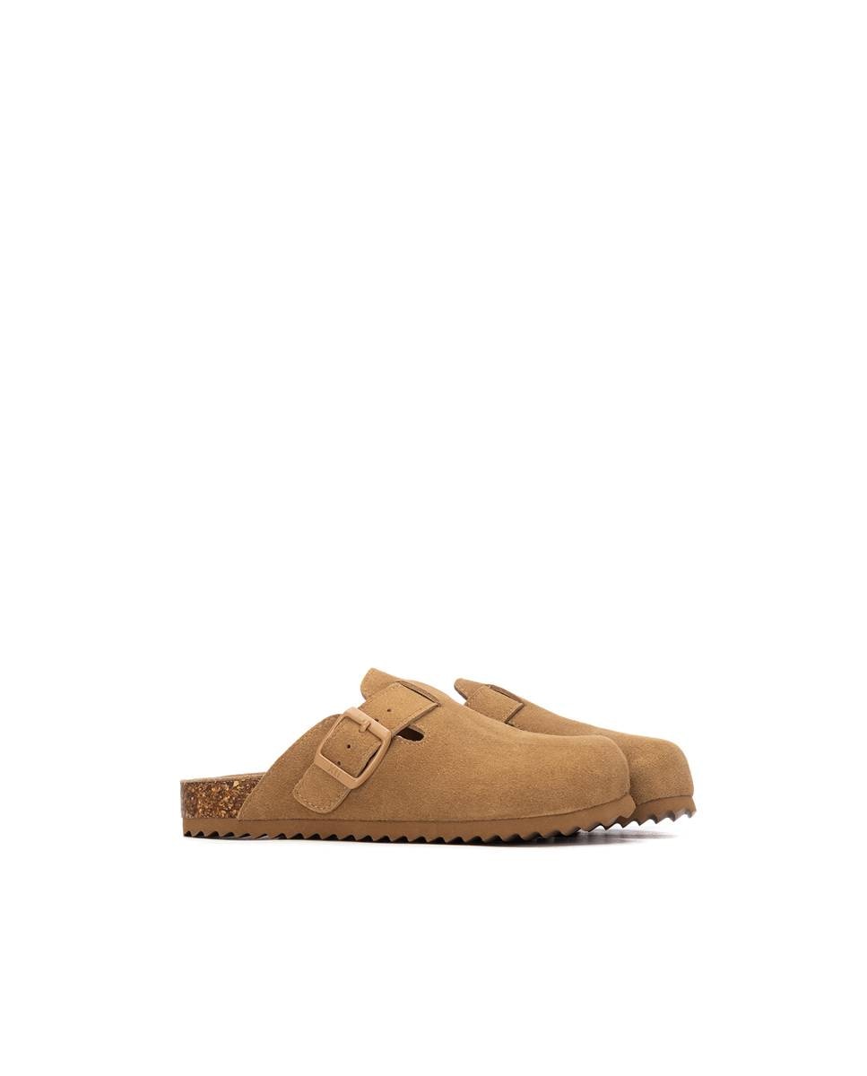 Socas Infantil de Pele com Sola de Cortiça Camel-4